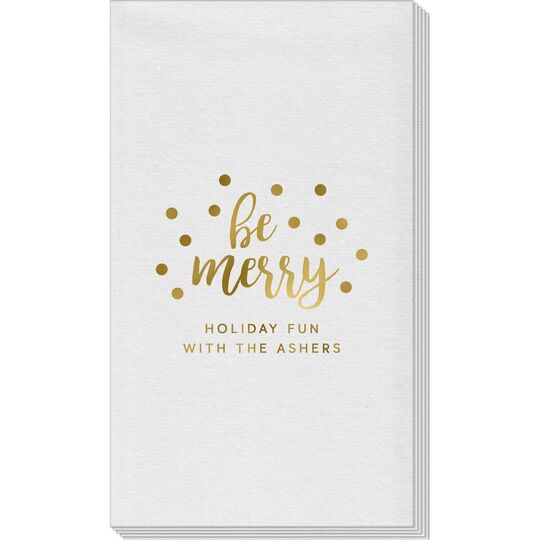 Confetti Dots Be Merry Linen Like Guest Towels